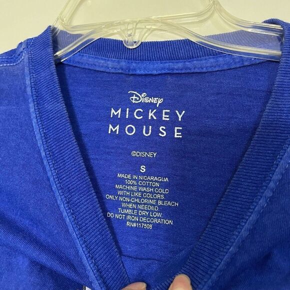 Disney Mickey Mouse Fantasia blue long sleeve crew neck shirt size Small - Picture 3 of 4